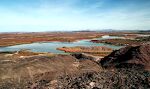 Efter 3 dage på Red Hill Marina Campground ved Salton Sea i Californien kører jeg ind i det sydvestlige hjørne af Arizona og camperer ved Mittry Lake (min camper ses i venstre side).