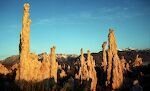 Tufa spirene dannes under vandet, men da vandstanden i Mono Lake er faldet med 37 fod siden 1941, ses de nu over vandet.