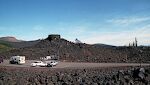 Dee Wright Observatoriet i McKenzie Pass med udsigt over lavafeltet til Mt. Washington.