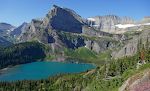 Udsigten til Grinnell Lake med dens flotte turkise farve bliver hele tiden bedre.