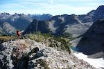 Udsigt til Rainy Lake fra et punkt lige under Maple Pass.