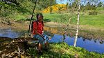 På øen finder vi denne bænk, et godt sted til en kaffepause (vi har altid en termoflaske med kaffe med på vores vandreture).