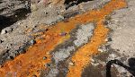 Vandløbet i Barranco del Limonero skinner gyldent af jernholdige mineraler.