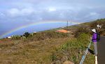 På vejen ud af Santo Domingo ser vi en flot regnbue over Barranco de la Luz.