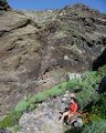 LP12.2 fortsætter op ad Barranco del Jurados sydside. Der er godt 650 højdemeter op til Tijarafe. LP12.2 fortsætter op ad Barranco del Jurados sydside. Der er godt 650 højdemeter op til Tijarafe.