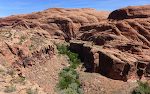 Et kig ned i Mill Creek Canyon. De fleste gæster går nede i bunden, men der skal man krydse vandløbet flere gange, og i øvrigt foretrækker vi at gå, hvor der er udsigt. [Taget på vejen tilbage.]