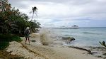 Vi passerer et blowhole, som overraskede dem, der gik foran os.