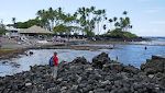 Vi kører videre mod syd til Kahalu'u Beach Park, hvor der skulle være god snorkling. Vi kører videre mod syd til Kahalu'u Beach Park, hvor der skulle være god snorkling.