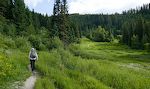 Vi vælger en sti, der hedder 'Danny On Trail'. Den går op til toppen af Big Mountain med en stigning på ca. 650 m over 7½ km. Vi vælger en sti, der hedder 'Danny On Trail'. Den går op til toppen af Big Mountain med en stigning på ca. 650 m over 7½ km.