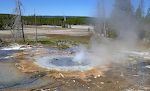 Minute Geyser havde før i tiden spektakulære udbrud på 12-15 m hvert minut, men blev ødelagt af besøgende, som kastede sten ned i gejseren (se video). Minute Geyser havde før i tiden spektakulære udbrud på 12-15 m hvert minut, men blev ødelagt af besøgende, som kastede sten ned i gejseren (se video).