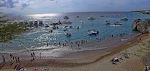 Playa Forti panorama i modlys. Playa Forti panorama i modlys.