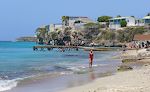 Skildpadderne holder til ved Playa Grandi, som også kaldes Playa Piskado, fordi fiskerne her smider fiskeaffald i vandet. En gruppe dykkere er på vej ud. Skildpadderne holder til ved Playa Grandi, som også kaldes Playa Piskado, fordi fiskerne her smider fiskeaffald i vandet. En gruppe dykkere er på vej ud.