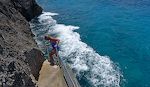 Vi tager mange svømmeture fra trappen ved Marazul. Det kan være lidt risikabelt, når der er brænding, men det sker heldigvis kun sjældent.
