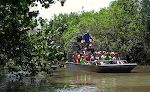 En anden airboat kommer ind lige bag os.