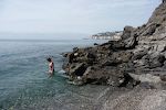 22. sep: På Playa de Cabria med byen Almuñécar i baggrunden.