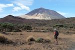 Flot udsigt til El Teide med Montaña Blanco, det hvide bjerg, nedenfor.